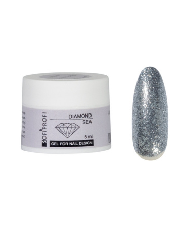 Гель для дизайна ногтей Diamond Sea тон 4529 Sofiprofi GEL FOR NAIL DESIGN Diamond Sea, 5 мл